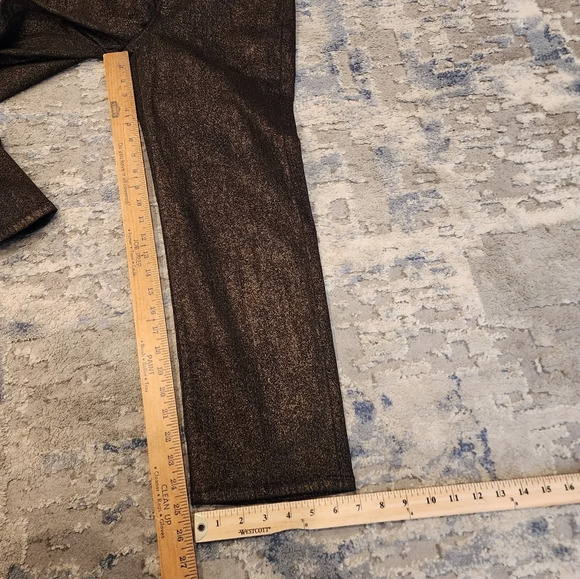 NWT Express Metallic Bronze Straight highrise stretch jeans.  Women's size 4 - Picture 13 of 16